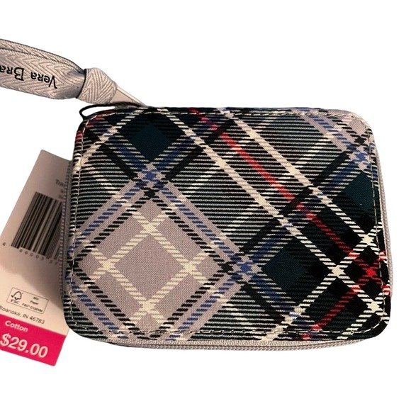 Vera Bradley Plaid Wallet - Black, Blue, Red - Picture 1 of 3